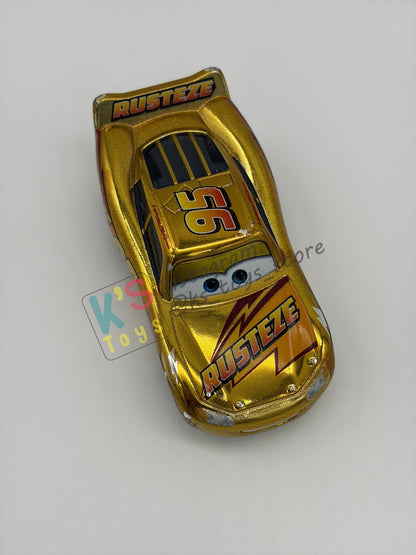 PRE-OWNED / LOOSE DISNEY PIXAR CARS - "GOLDEN LIGHTNING MCQUEEN (2021 PROMO)" 2021 PROMO SERIES - GOOD CONDITION