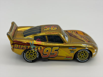 PRE-OWNED / LOOSE DISNEY PIXAR CARS - "GOLDEN LIGHTNING MCQUEEN (2021 PROMO)" 2021 PROMO SERIES - GOOD CONDITION