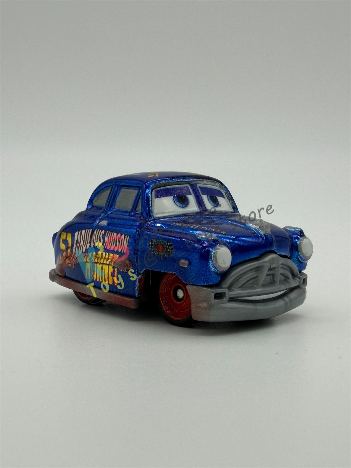 Loose Mini Racers Pixar Disney Cars, Metallic Fabulous Hudson Hornet - Displayed Condition