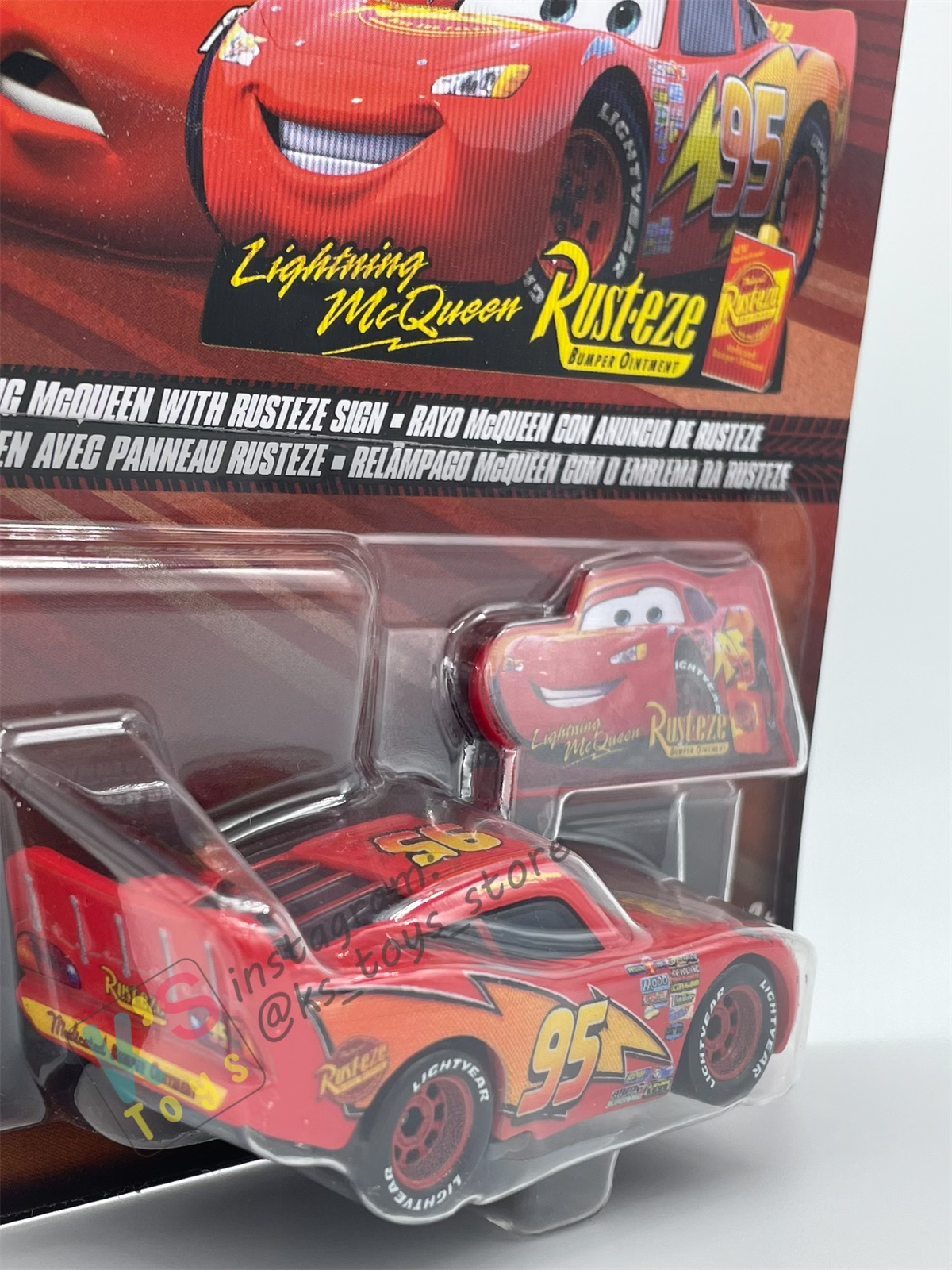 DISNEY PIXAR CARS BY MATTEL - "LIGHTNING MCQUEEN WITH RUSTEZE SIGN"  2025 RE-RELEASED - BNIP