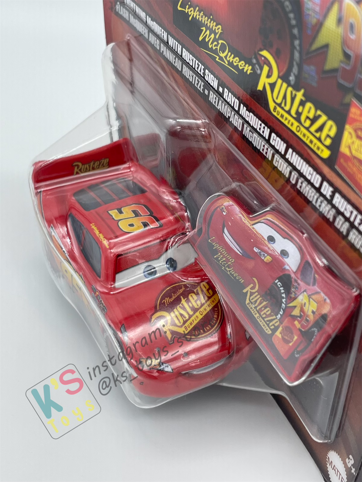 DISNEY PIXAR CARS BY MATTEL - "LIGHTNING MCQUEEN WITH RUSTEZE SIGN"  2025 RE-RELEASED - BNIP