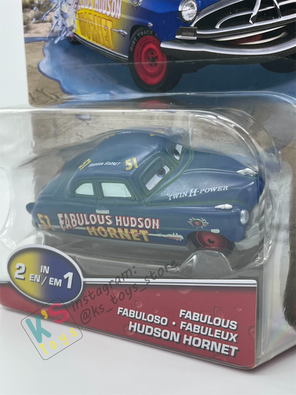 COLOR CHANGERS Disney Pixar Cars by MATTEL, FABULOUS HUDSON HORNET (BLUE/YELLOW) - BNIP