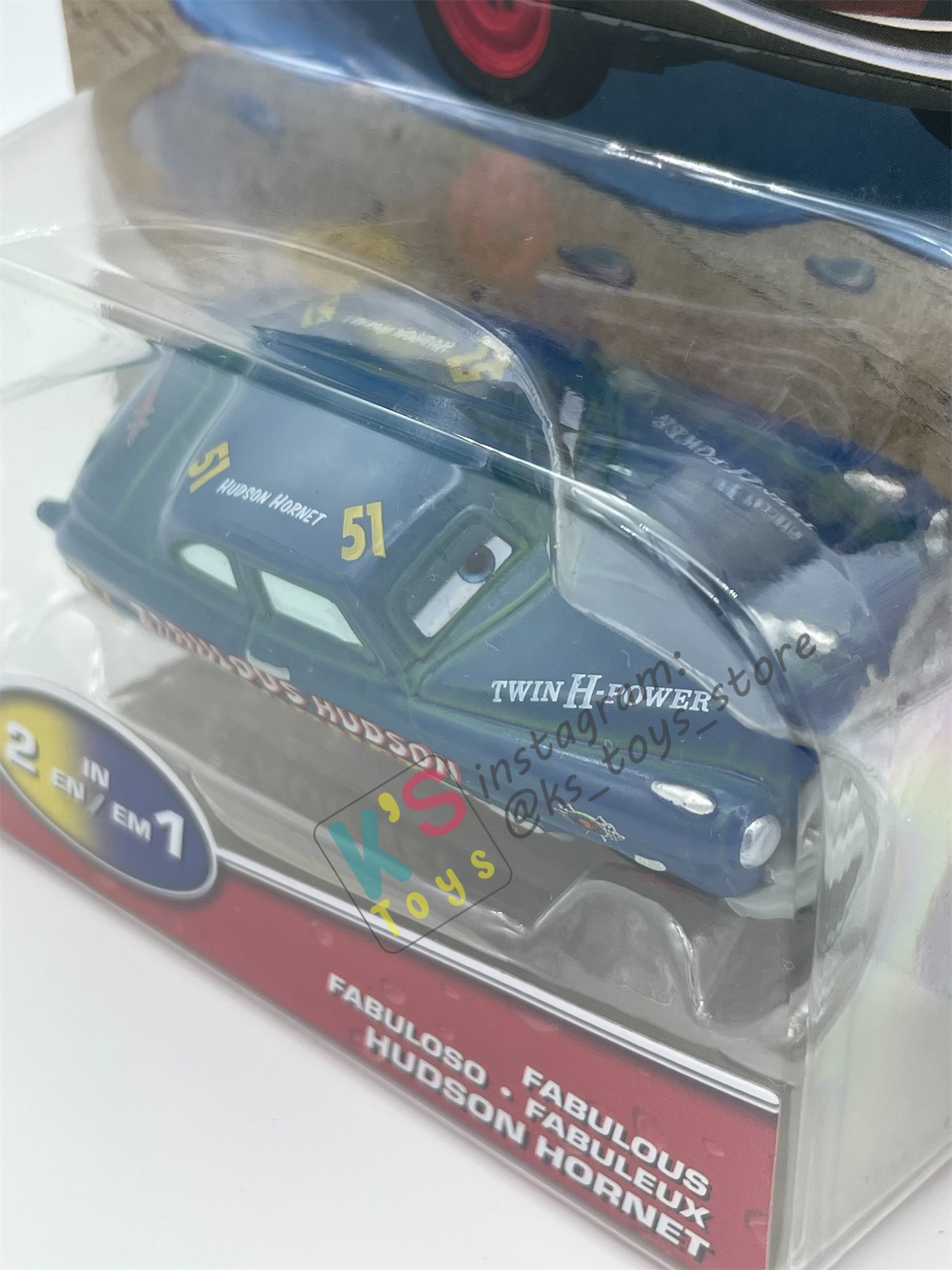 COLOR CHANGERS Disney Pixar Cars by MATTEL, FABULOUS HUDSON HORNET (BLUE/YELLOW) - BNIP