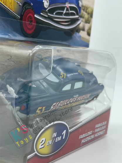 COLOR CHANGERS Disney Pixar Cars by MATTEL, FABULOUS HUDSON HORNET (BLUE/YELLOW) - BNIP