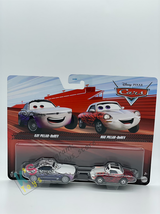 Disney Pixar Cars 1:55 by Mattel 2-Pack KAY PILLAR-DuREV and MAE PILLAR-DuREV - BNIP