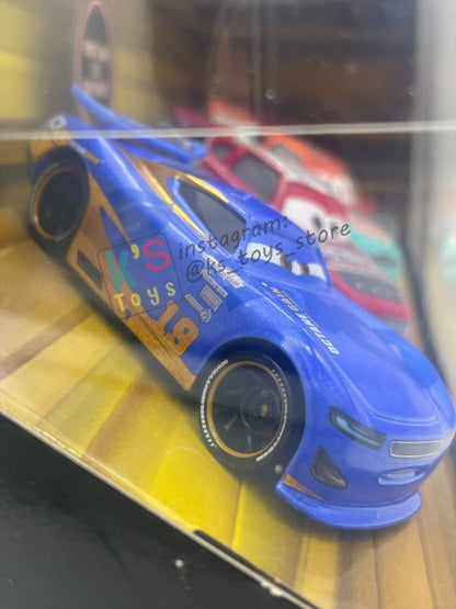 GIFT SET OF DISNEY PIXAR CARS 1:55 BY MATTEL - RACE TO WIN 4-PACK "T.G CASTLENUT, MURRAY CLUTCHBURN, DANNY SWERVEZ, TIM TREADLESS" - BNIB