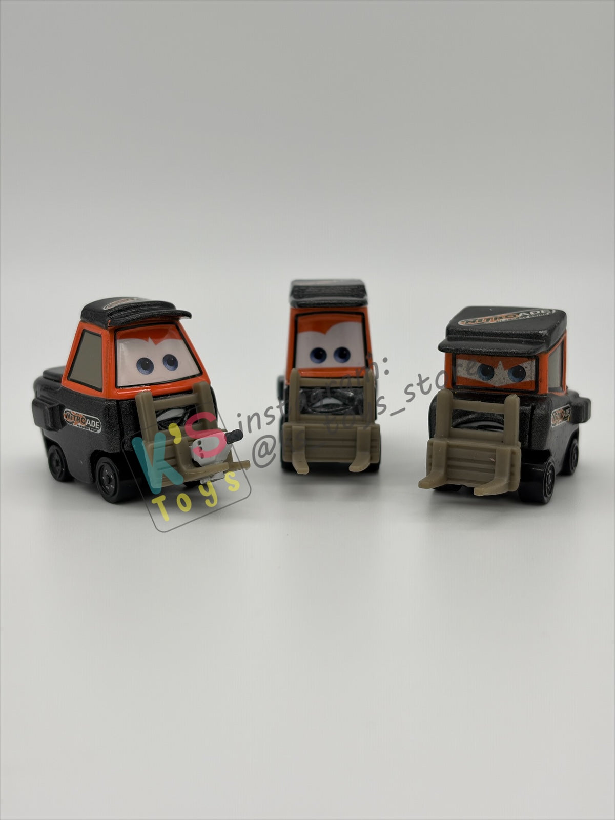 PRE-OWNED / LOOSE DISNEY PIXAR CARS - "NITROADE WIDE PITTY WITH TOOL, NITROADE THIN PITTY, HUGO FAST (NITROADE PITTY)" FROM 4-PACK TEAM NITROADE CREW GIFT PACK CARS 1 - PRE-OWNED IN GOOD CONDITION - READ DESCRIPTION!!!!!!