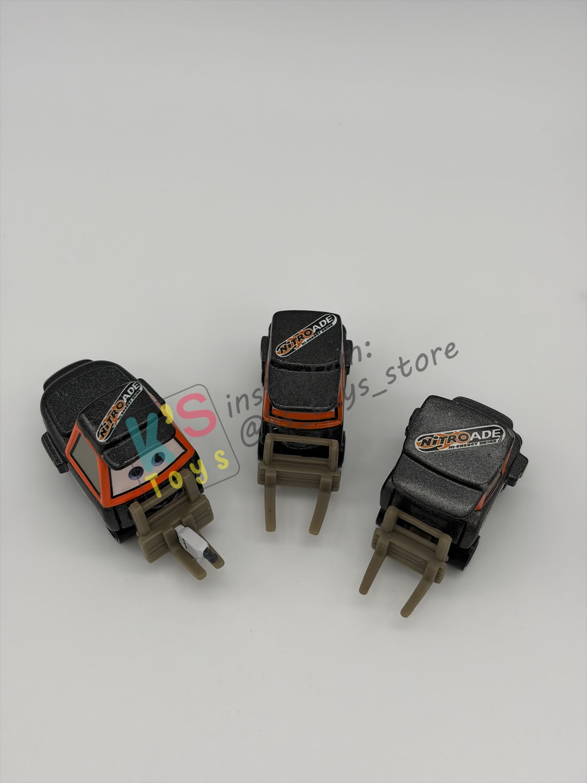 PRE-OWNED / LOOSE DISNEY PIXAR CARS - "NITROADE WIDE PITTY WITH TOOL, NITROADE THIN PITTY, HUGO FAST (NITROADE PITTY)" FROM 4-PACK TEAM NITROADE CREW GIFT PACK CARS 1 - PRE-OWNED IN GOOD CONDITION - READ DESCRIPTION!!!!!!