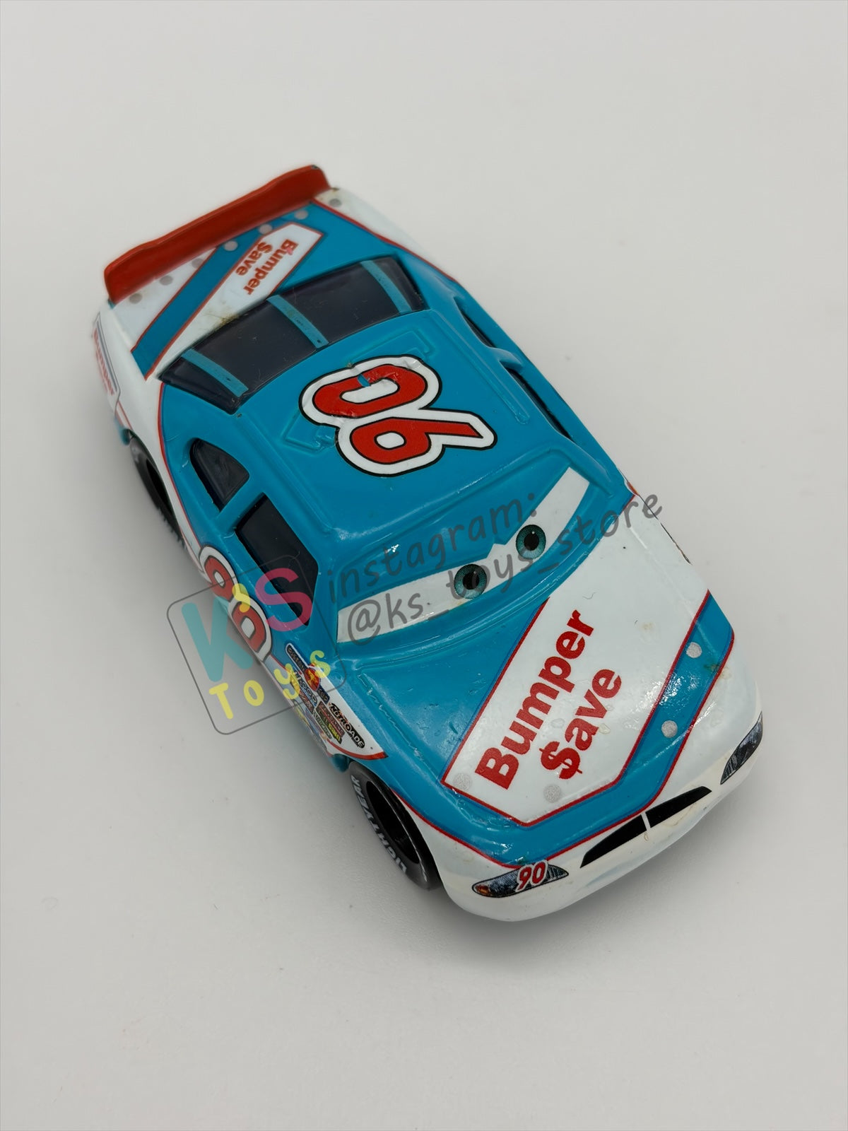 PRE-OWNED / LOOSE DISNEY PIXAR CARS - "Ponchy Wipeout (Bumper save #90)" CARS SERIES - NEAR MINT CONDITION - READ DESCRIPTION!!!!!!!!!!