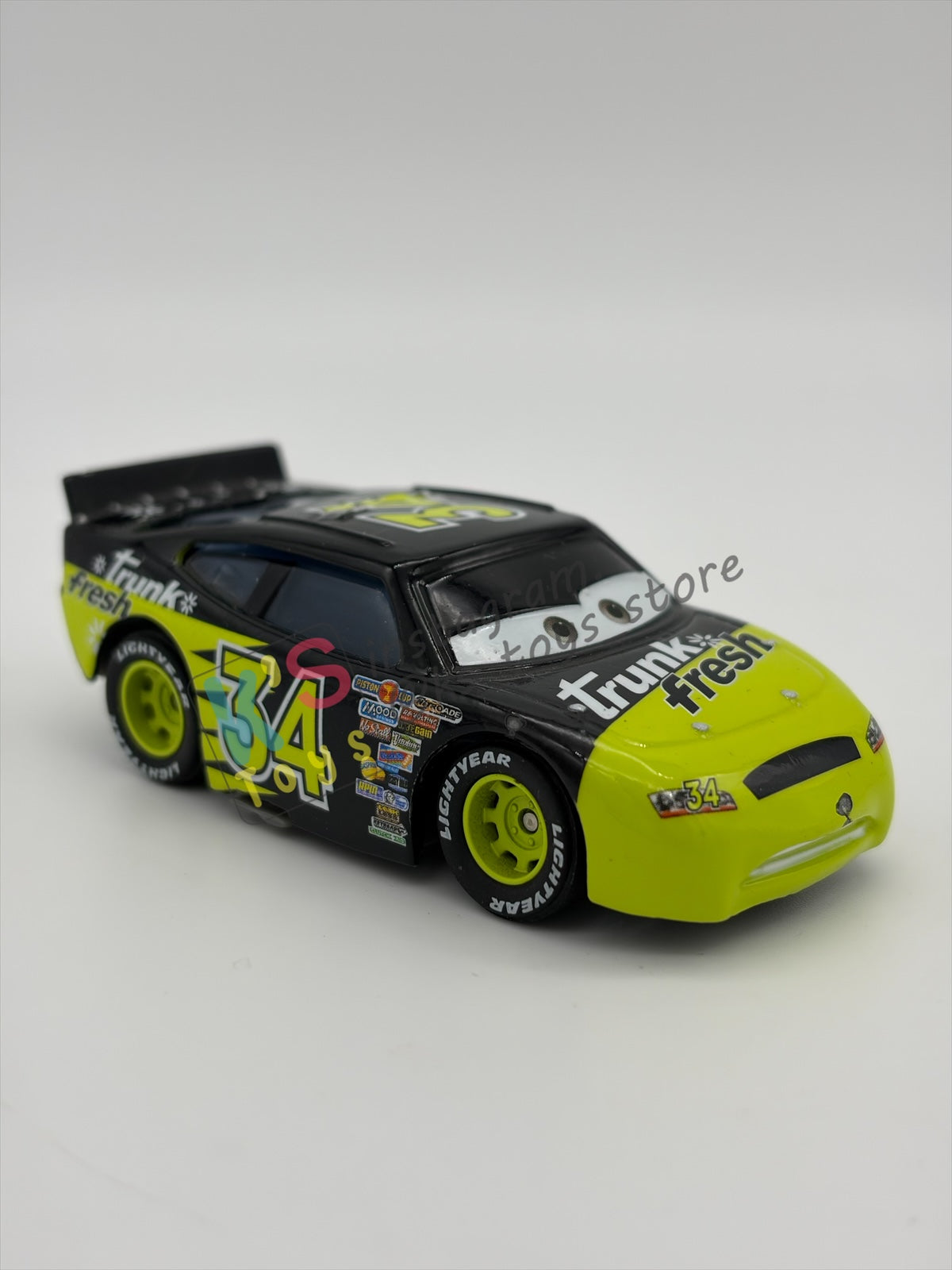 PRE-OWNED / LOOSE DISNEY PIXAR CARS BY MATTEL - "TRUNK FRESH RUBBER TIRES" - SYNTHETIC RUBBER TIRES SERIES - GOOD CONDITION - READ DESCRIPTION!!!!!!!!!!