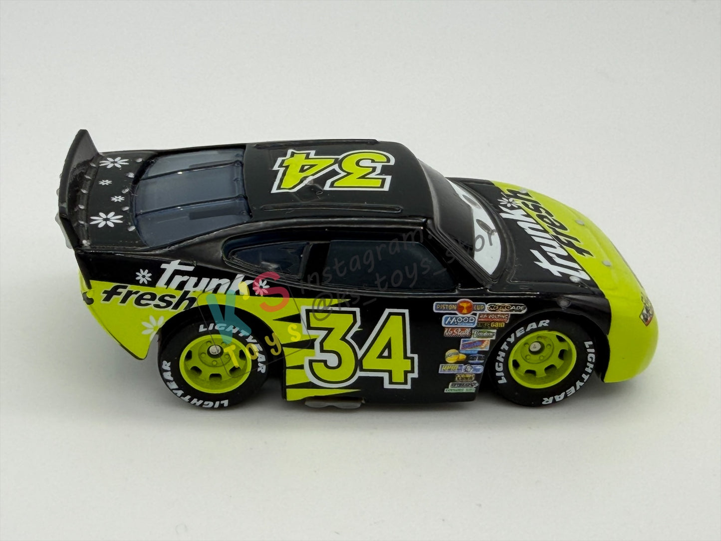 PRE-OWNED / LOOSE DISNEY PIXAR CARS BY MATTEL - "TRUNK FRESH RUBBER TIRES" - SYNTHETIC RUBBER TIRES SERIES - GOOD CONDITION - READ DESCRIPTION!!!!!!!!!!