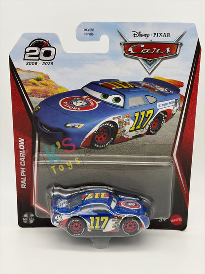 DISNEY PIXAR CARS 1:55 BY MATTEL - "RALPH CARLOW" 2026 RE-RELEASED 20TH ANNIVERSARY CARD - BNIP