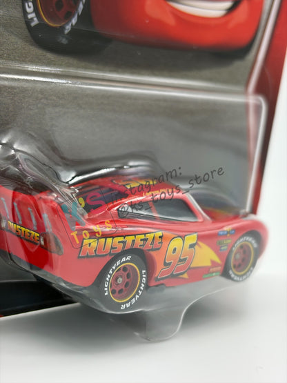 DISNEY PIXAR CARS 1:55 BY MATTEL - "RUSTEZE LIGHTNING MCQUEEN"  2026 RE-RELEASED 20TH ANNIVERSARY CARD - BNIP