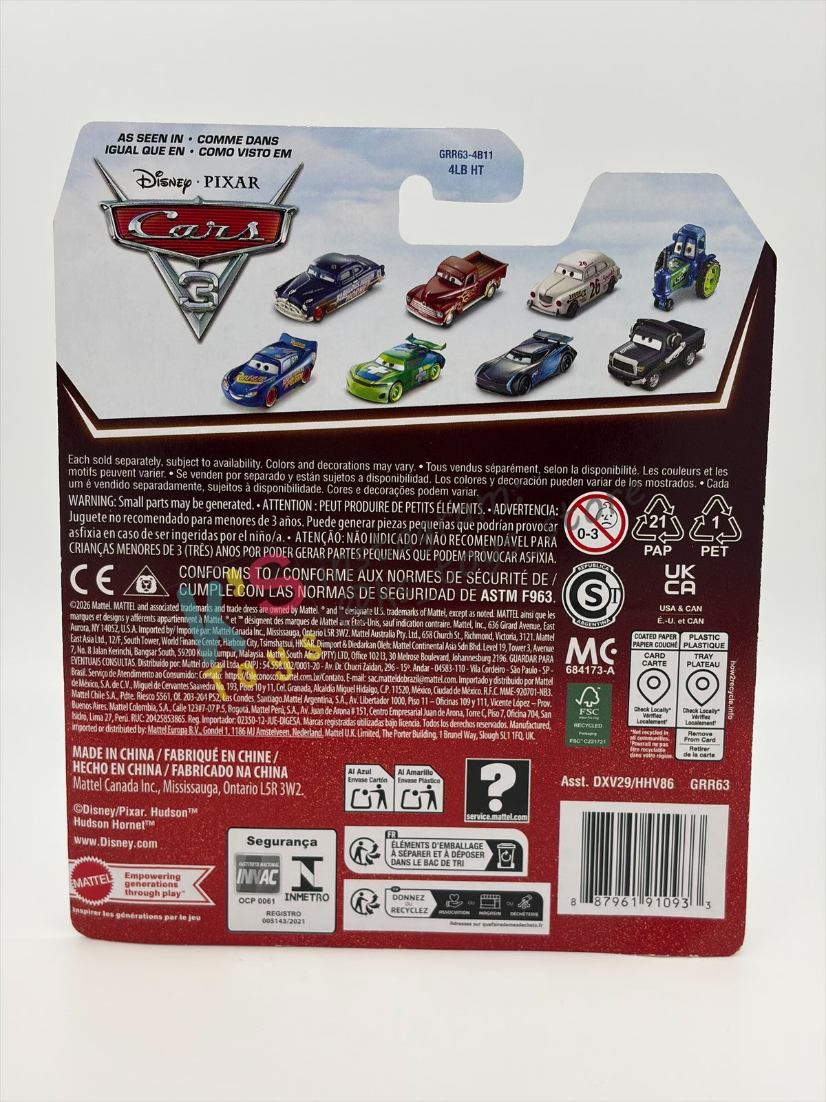 DISNEY PIXAR CARS BY MATTEL 1:55, "WILL RUSCH VARIANT'" - 2026 RE-RELEASED 20TH ANNIVERSARY CARD - BNIP