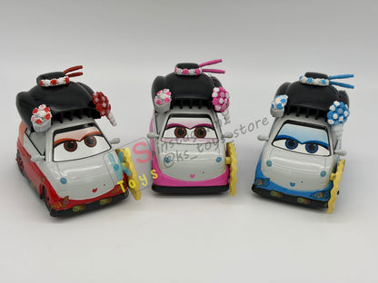 PRE-OWNED / LOOSE DISNEY STORE OF DISNEY PIXAR CARS 1:43 - TAMIKO, SHIGEKO AND OKUNI - TRAVELLING THROUGH TOKYO SERIES - IN NEAR MINT CONDITION