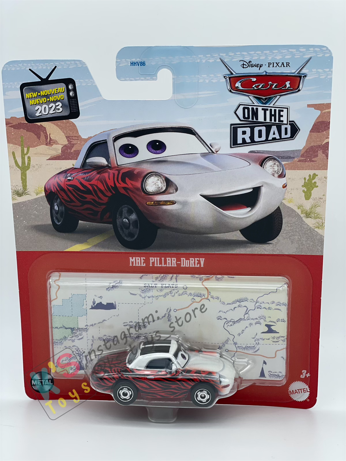 DISNEY PIXAR CARS BY MATTEL - "MAE PILLAR-DUREY" CARS ON THE ROAD SERIES 2023 NEW RELEASE - BNIP