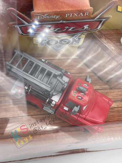 DISNEY PIXAR CARS BY MATTEL - CARS TOON RESCUE SQUAD MATER 4-PACK GIFT SET "RESCUE SQUAD MATER, RESCUE SQUAD CHOPPER, DALMATIAN MIA AND DALMATIAN TIA" - BNIB