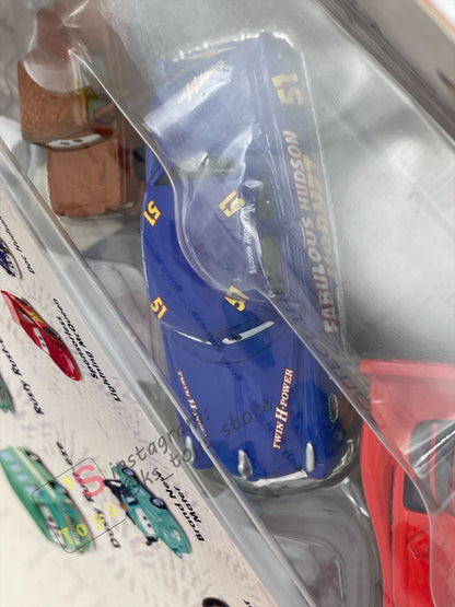 STORY TELLERS DISNEY PIXAR CARS BY MATTEL, 3 PACK "FRED, FABULOUS HUDSON HORNET, SMELL SWELL LIGHTNING MCQUEEN" - BNIP