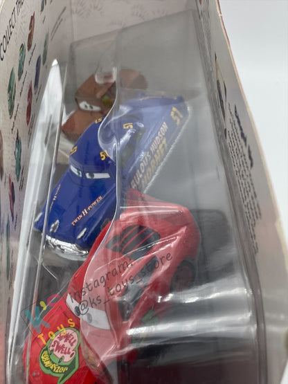 STORY TELLERS DISNEY PIXAR CARS BY MATTEL, 3 PACK "FRED, FABULOUS HUDSON HORNET, SMELL SWELL LIGHTNING MCQUEEN" - BNIP