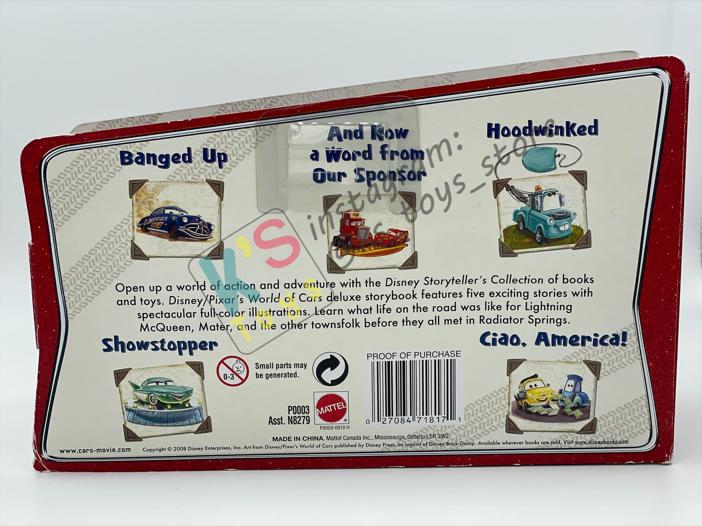 STORY TELLERS DISNEY PIXAR CARS BY MATTEL, 3 PACK "FRED, FABULOUS HUDSON HORNET, SMELL SWELL LIGHTNING MCQUEEN" - BNIP