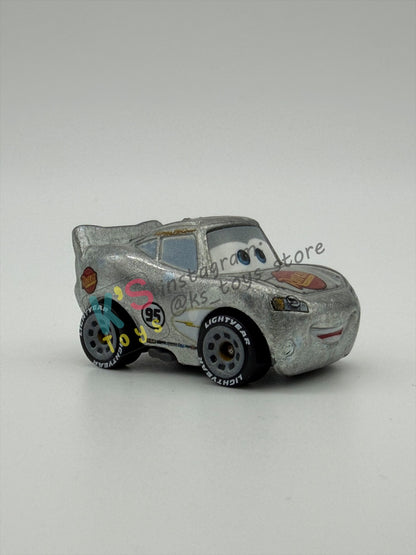 Loose Mini Racers Pixar Disney Cars, SILVER RADIATOR SPRINGS LIGHTNING MCQUEEN - Mint / Near Mint Condition