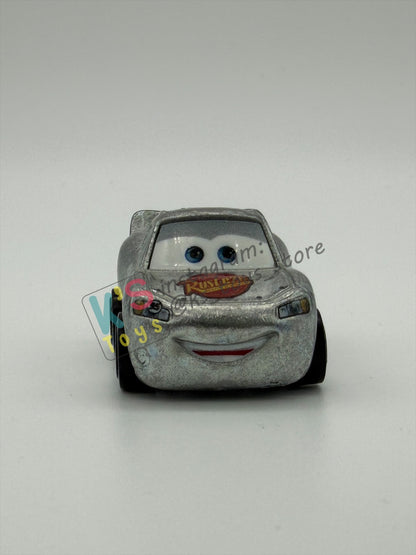 Loose Mini Racers Pixar Disney Cars, SILVER RADIATOR SPRINGS LIGHTNING MCQUEEN - Mint / Near Mint Condition