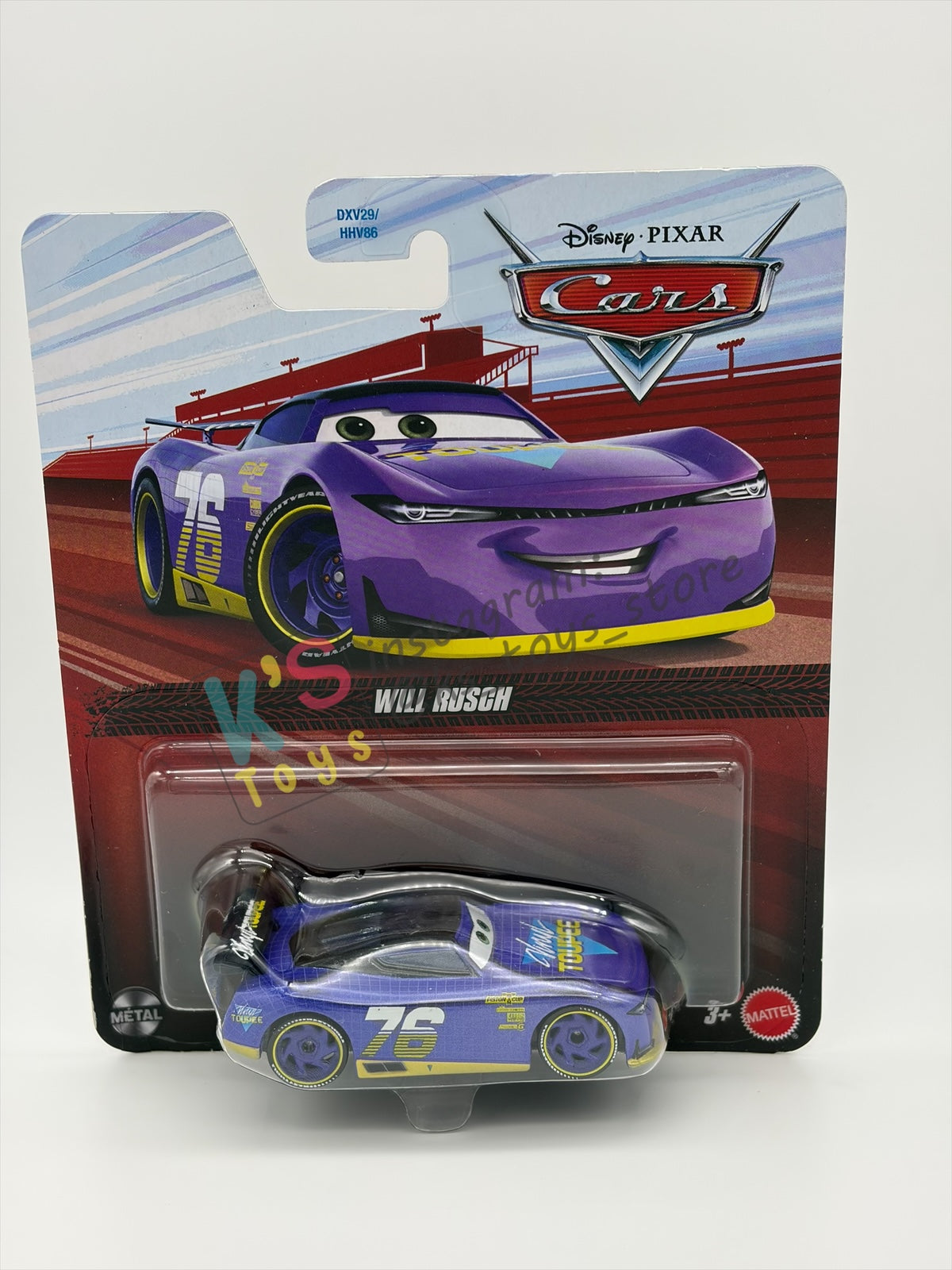 DISNEY PIXAR CARS BY MATTEL 1:55, "WILL RUSCH VARIANT'" - 2026 RE-RELEASED - BNIP