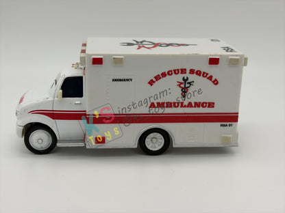 PRE-OWNED / LOOSE DISNEY PIXAR CARS - "RESCUE SQUAD AMBULANCE’" RESCUE SQUAD MATER - GOOD CONDITION - READ DESCRIPTION!!!!!!!!