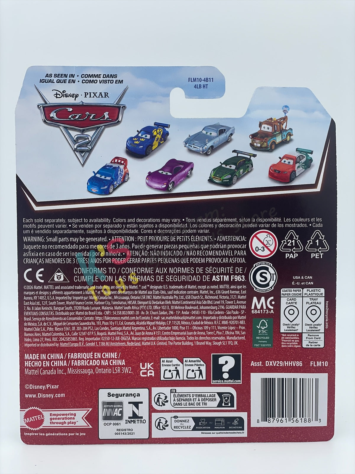 DISNEY PIXAR CARS BY MATTEL 1:55, "FRANCESCO BERNOULLI (VARIANT)"- 2026 RE-RELEASED 20TH ANNIVERSARY CARD - BNIP