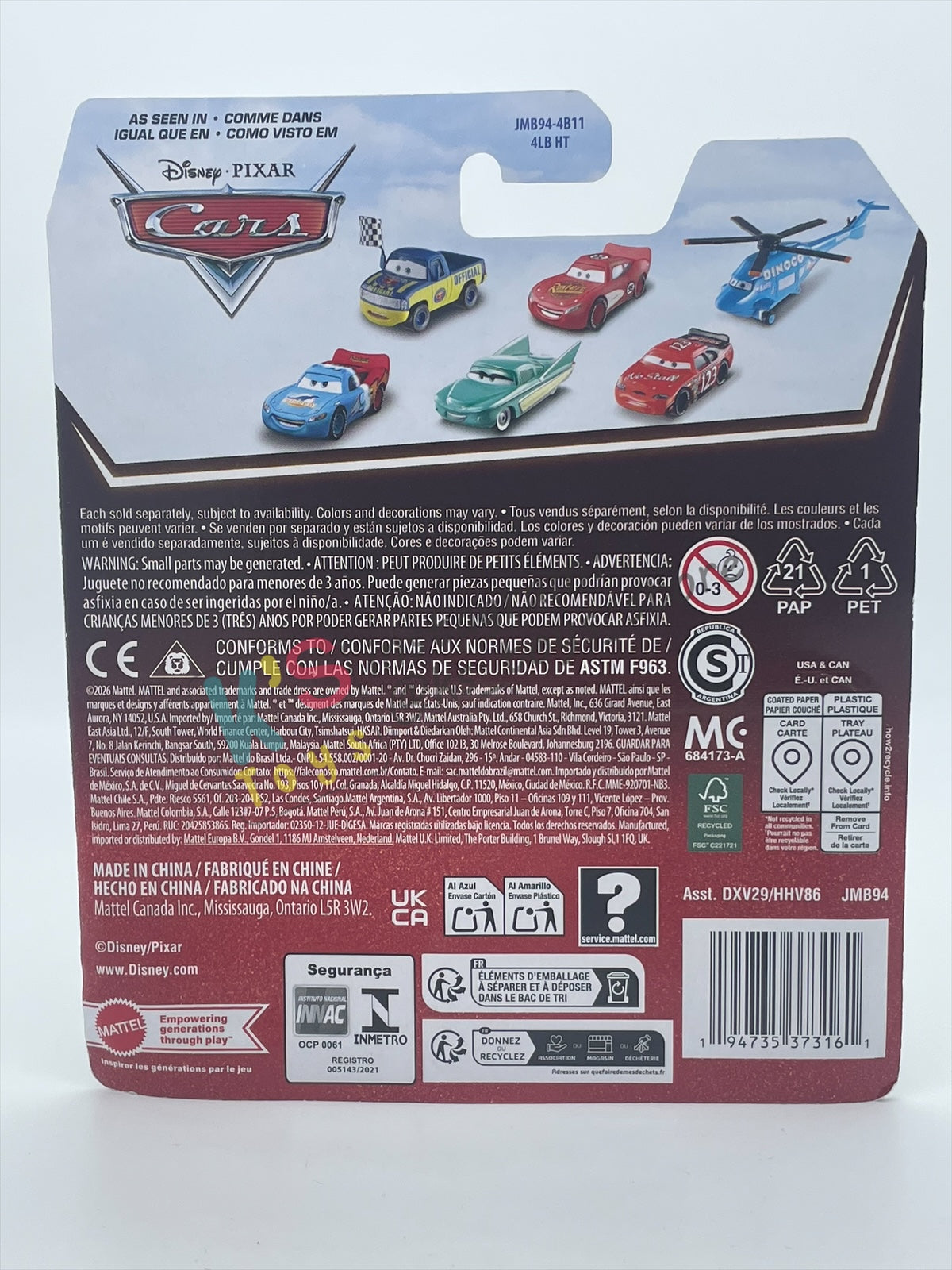 DISNEY PIXAR CARS BY MATTEL 1:55, "BRAD WINMILER" - 2026 RE-RELEASED 20TH ANNIVERSARY CARD - BNIP