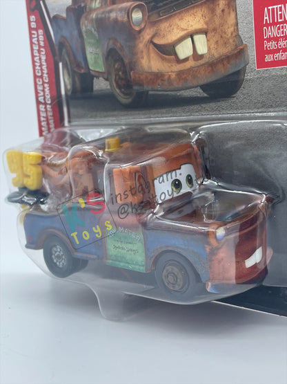 DISNEY PIXAR CARS BY MATTEL 1:55, "MATER WITH #95 HAT" - 2026 RE-RELEASED 20TH ANNIVERSARY CARD - BNIP