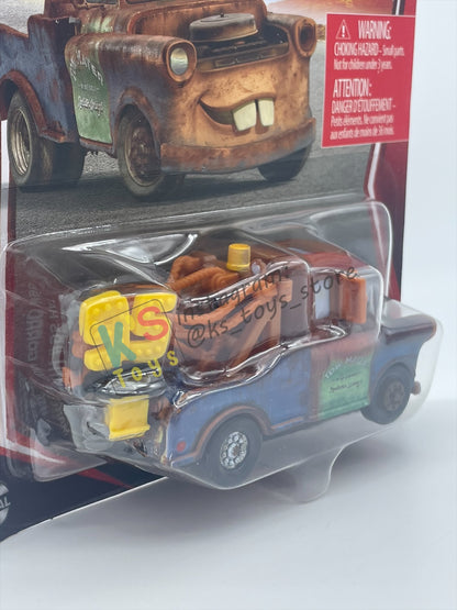 DISNEY PIXAR CARS BY MATTEL 1:55, "MATER WITH #95 HAT" - 2026 RE-RELEASED 20TH ANNIVERSARY CARD - BNIP