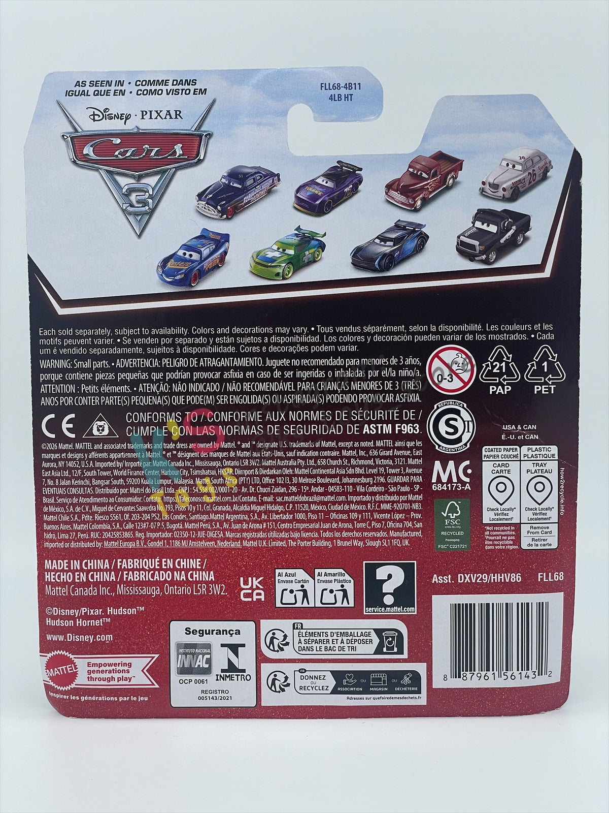 DISNEY PIXAR CARS BY MATTEL 1:55, "MATER WITH #95 HAT" - 2026 RE-RELEASED 20TH ANNIVERSARY CARD - BNIP