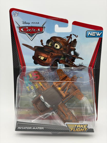 DELUXE DISNEY PIXAR CARS BY MATTEL, "AVIATOR MATER" TAKE FLIGHT SERIES - BNIP