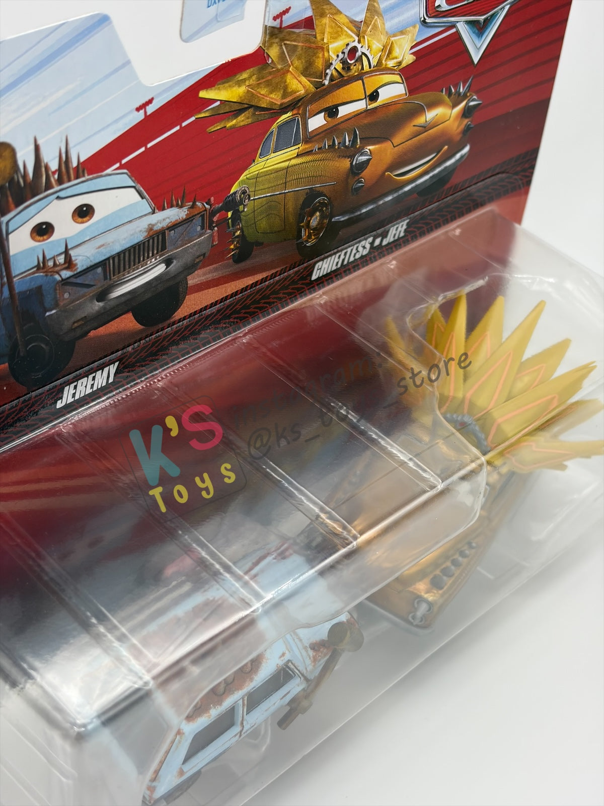 Disney Pixar Cars 1:55 by Mattel 2-Pack "JEREMY & CHIEFTESS" - 2023 RE-RELEASED - BNIP