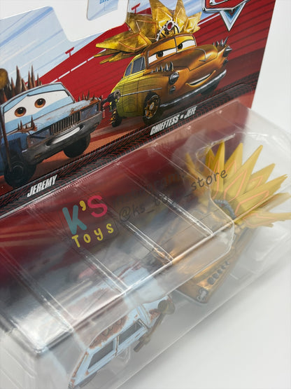 Disney Pixar Cars 1:55 by Mattel 2-Pack "JEREMY & CHIEFTESS" - 2023 RE-RELEASED - BNIP