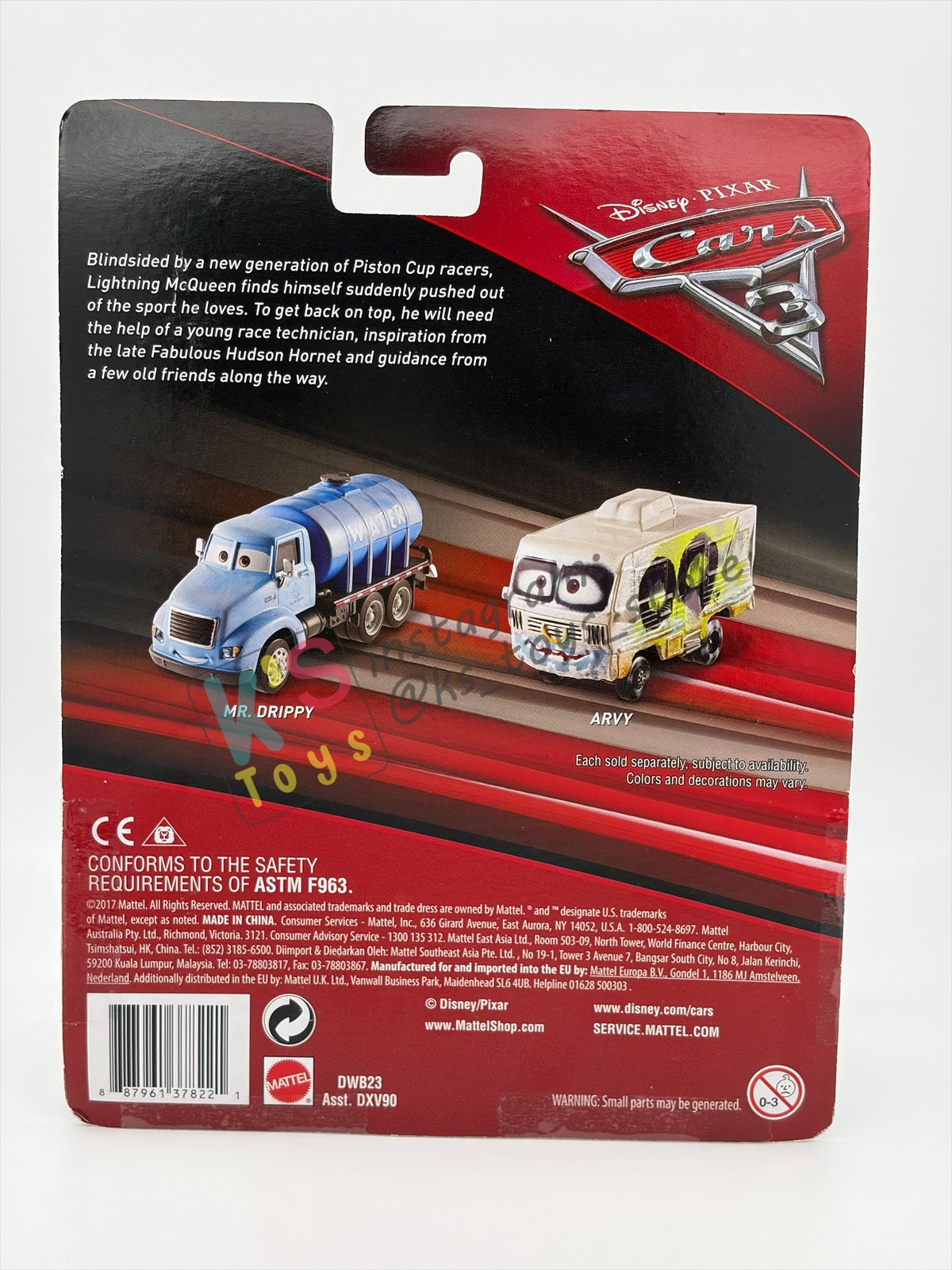 DELUXE DISNEY PIXAR CARS BY MATTEL "MR. DRIPPY" CARS 3 SERIES - BNIP - READ DESCRIPTION!!!!