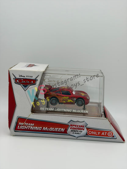 ISNEY PIXAR CARS BY MATTEL 1:55 - RS TEAM LIGHTNING MCQUEEN - SPECIAL EDITION DISPLAY CASE! PROMO ONLY AT TARGET - BNIP BUT NOT IN MINT CONDITION!!!!
