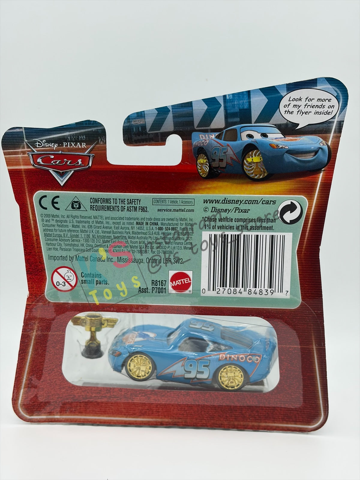 DISNEY PIXAR CARS BY MATTEL 1:55, "BLING BLING LIGHTNING MCQUEEN WITH GOLDEN WHEELS AND PISTON CUP (LENTICULAR)" - CHASE LENTICULAR SERIES - BNIP