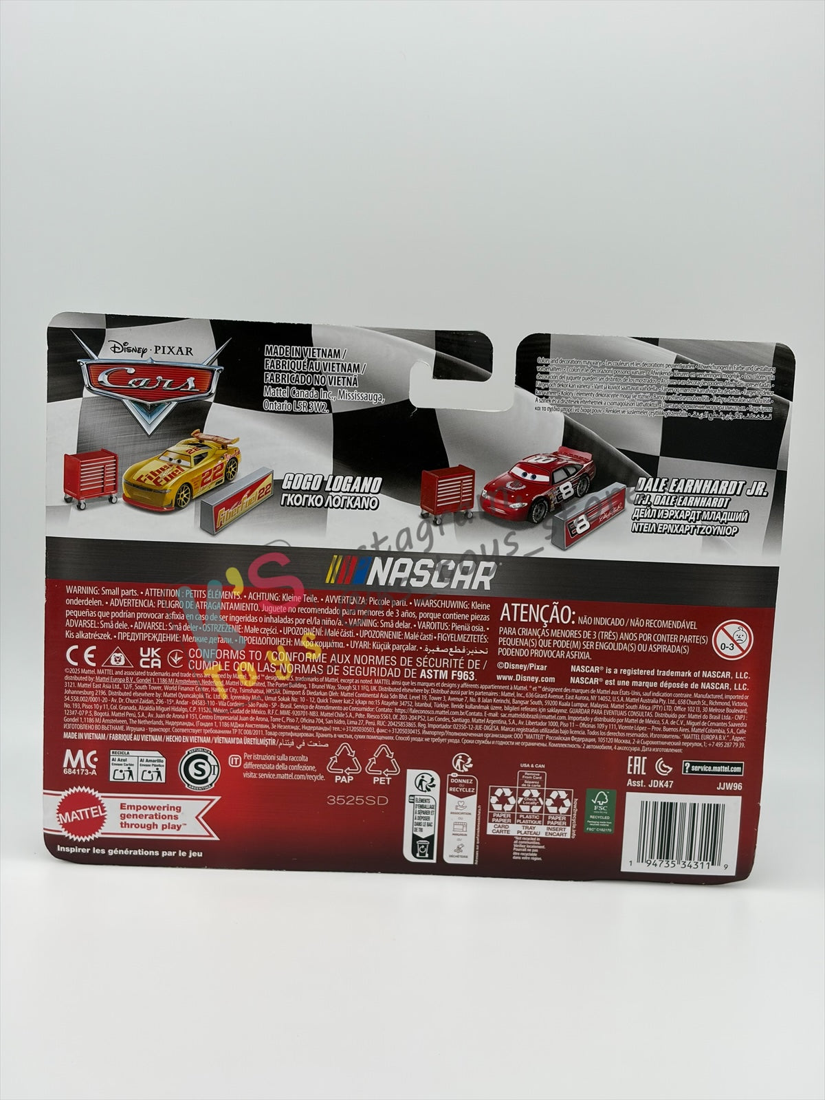 Disney Pixar Cars 1:55 by Mattel 2-Pack "METALLIC FINISH NASCAR GOGO LOGANO AND DALE EARNHARDT JR " - 2026 NEW RELEASE NASCAR SERIES - BNIP