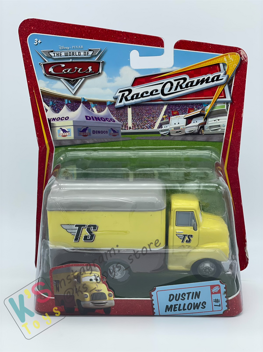 DELUXE DISNEY PIXAR CARS BY MATTEL, "DUSTIN MELLOWS" RACE ORAMA - BNIP