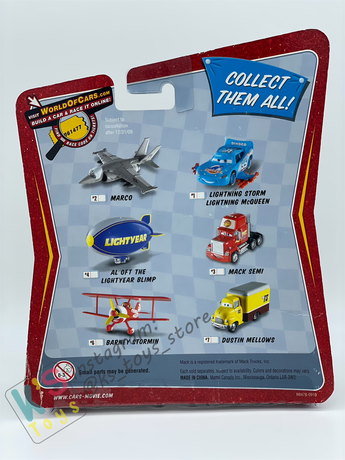 DELUXE DISNEY PIXAR CARS BY MATTEL, "DUSTIN MELLOWS" RACE ORAMA - BNIP