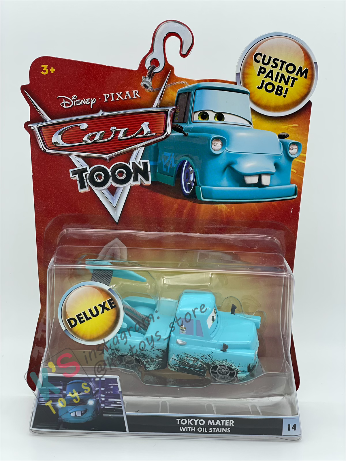 Disney Pixar Cars by Mattel, Tokyo Mater With Oil Stains - Cars Toon - Tokyo Party - BNIP