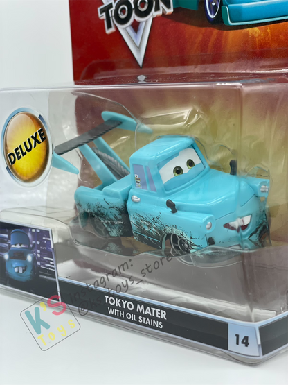 Disney Pixar Cars by Mattel, Tokyo Mater With Oil Stains - Cars Toon - Tokyo Party - BNIP