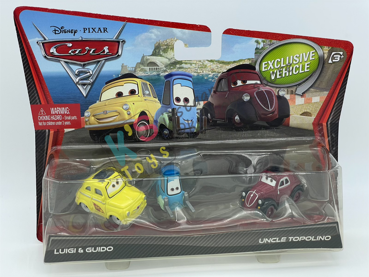 Disney Pixar Cars 1:55 2-Pack by Mattel, Luigi, Guido, and Uncle Topolino - CARS 2 - BNIP