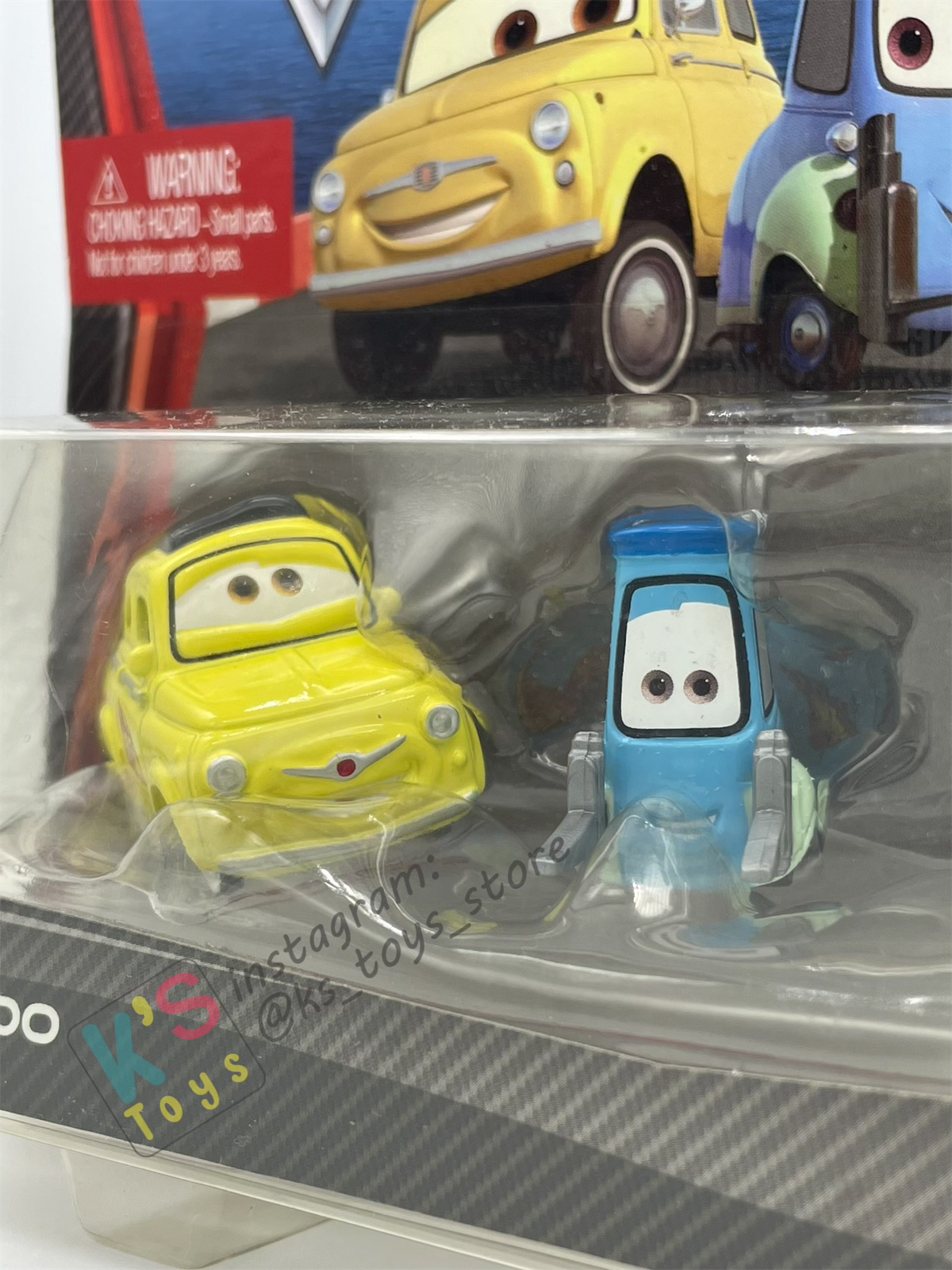 Disney Pixar Cars 1:55 2-Pack by Mattel, Luigi, Guido, and Uncle Topolino - CARS 2 - BNIP