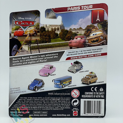 DISNEY PIXAR CARS BY MATTEL, LOUIS LARUE - CARS 2 - PARIS SERIES - BNIP