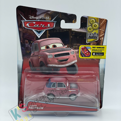 DISNEY PIXAR CARS BY MATTEL - JUSTIN PARTSON - CARS 2, PARIS PARTS MARKET SERIES - BNIP