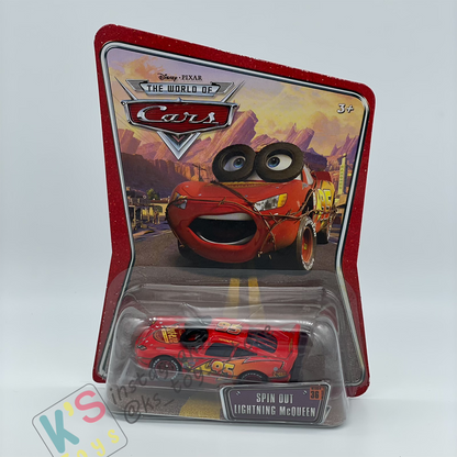 DISNEY PIXAR CARS BY MATTEL - SPIN OUT LIGHTNING MCQUEEN - THE WORLD OF CARS SERIES - BNIP