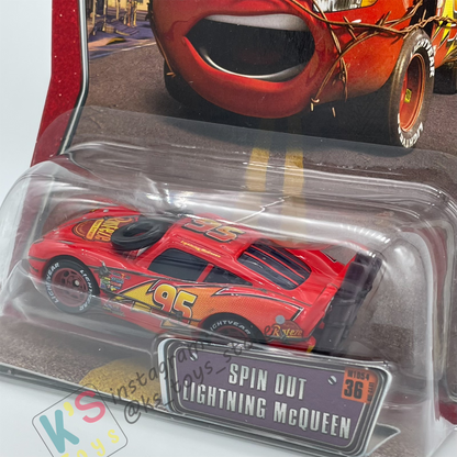 DISNEY PIXAR CARS BY MATTEL - SPIN OUT LIGHTNING MCQUEEN - THE WORLD OF CARS SERIES - BNIP